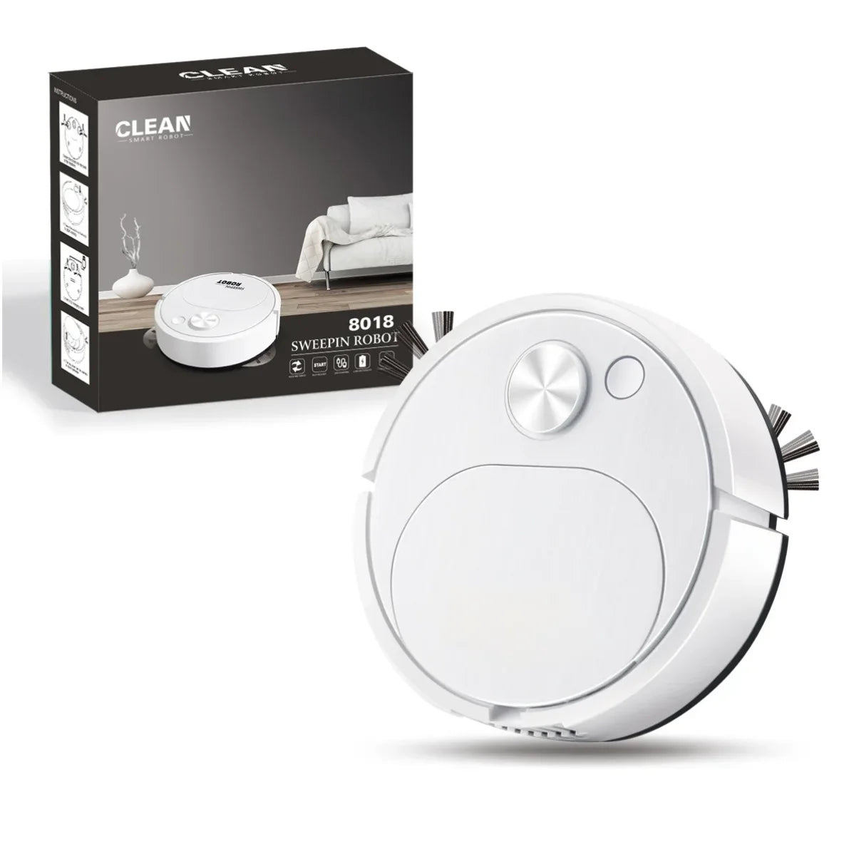 NOVO Aspirador de pó robô USB ZAFFIORA 3 em 1, inteligente, sem fio, 1500Pa, limpeza e varredura de piso para escritório doméstico