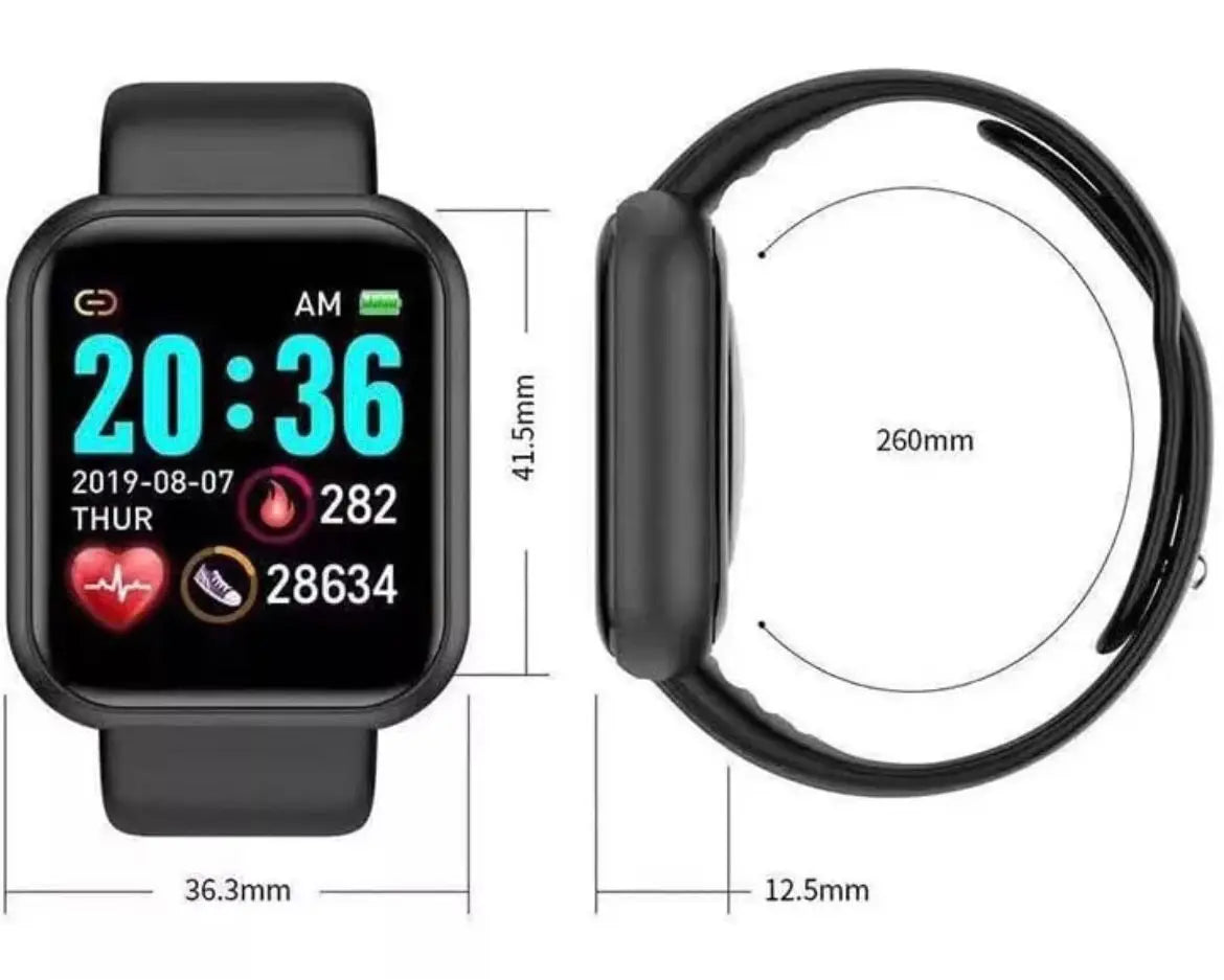 Relogio digital D20 D20 Pro Y68 Smartwatch, Smartwatch Bluetooth, Resistente à Pressão Arterial, Monitor de Oxigênio Sanguíneo