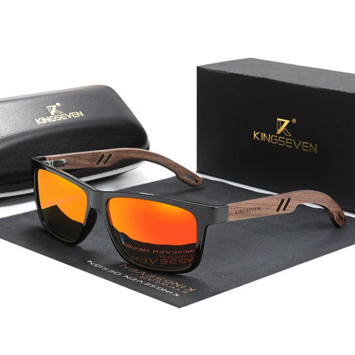 Óculos KINGSEVEN W5508 – Madeira Natural, Proteção UV400 e Design Premium | ZAFFIORA