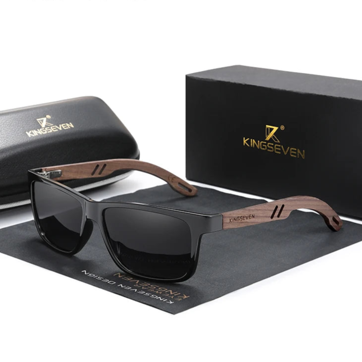 Óculos KINGSEVEN W5508 – Madeira Natural, Proteção UV400 e Design Premium | ZAFFIORA