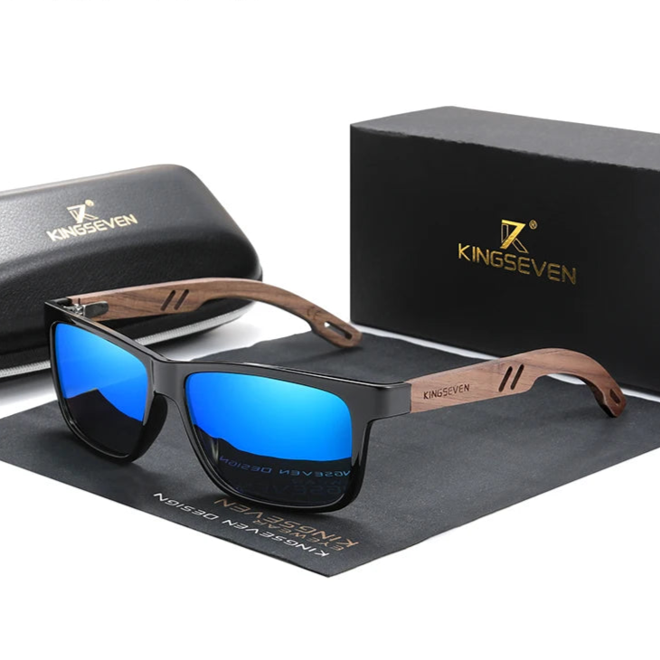 Óculos KINGSEVEN W5508 – Madeira Natural, Proteção UV400 e Design Premium | ZAFFIORA