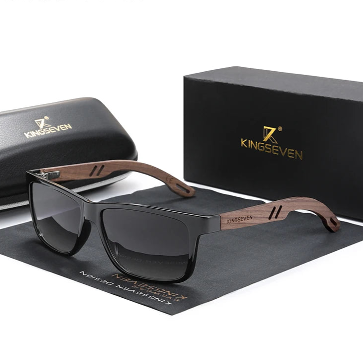 Óculos KINGSEVEN W5508 – Madeira Natural, Proteção UV400 e Design Premium | ZAFFIORA