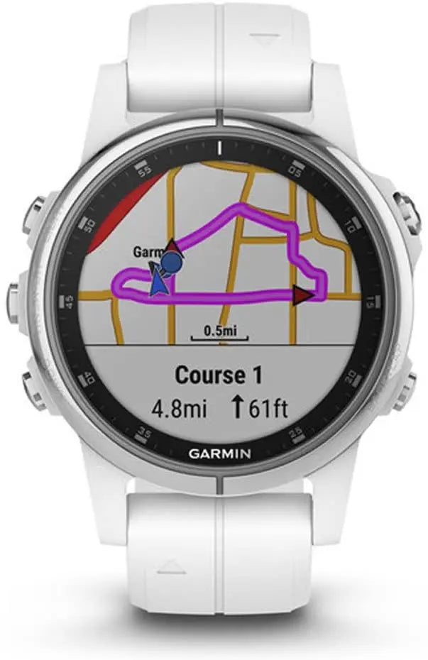 ZAFFIORA | Garmin Fenix 5S Plus – Smartwatch Esportivo GPS com Monitor de Frequência Cardíaca, Rastreamento de Velocidade, Corrida e Maratona, Resistente à Água 100m