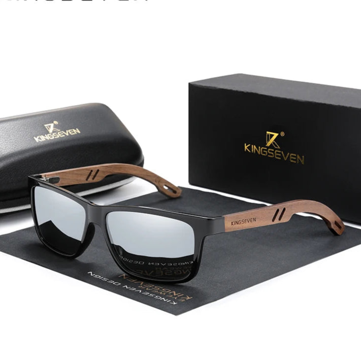 Óculos KINGSEVEN W5508 – Madeira Natural, Proteção UV400 e Design Premium | ZAFFIORA