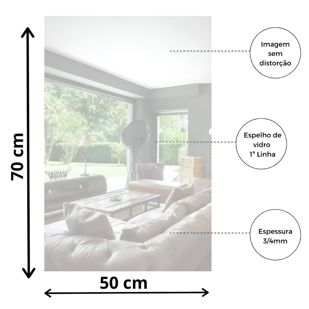 ZAFFIORA | Espelho Decorativo com Lapidação Fina – Crie Ambientes Mais Claros e Charmosos