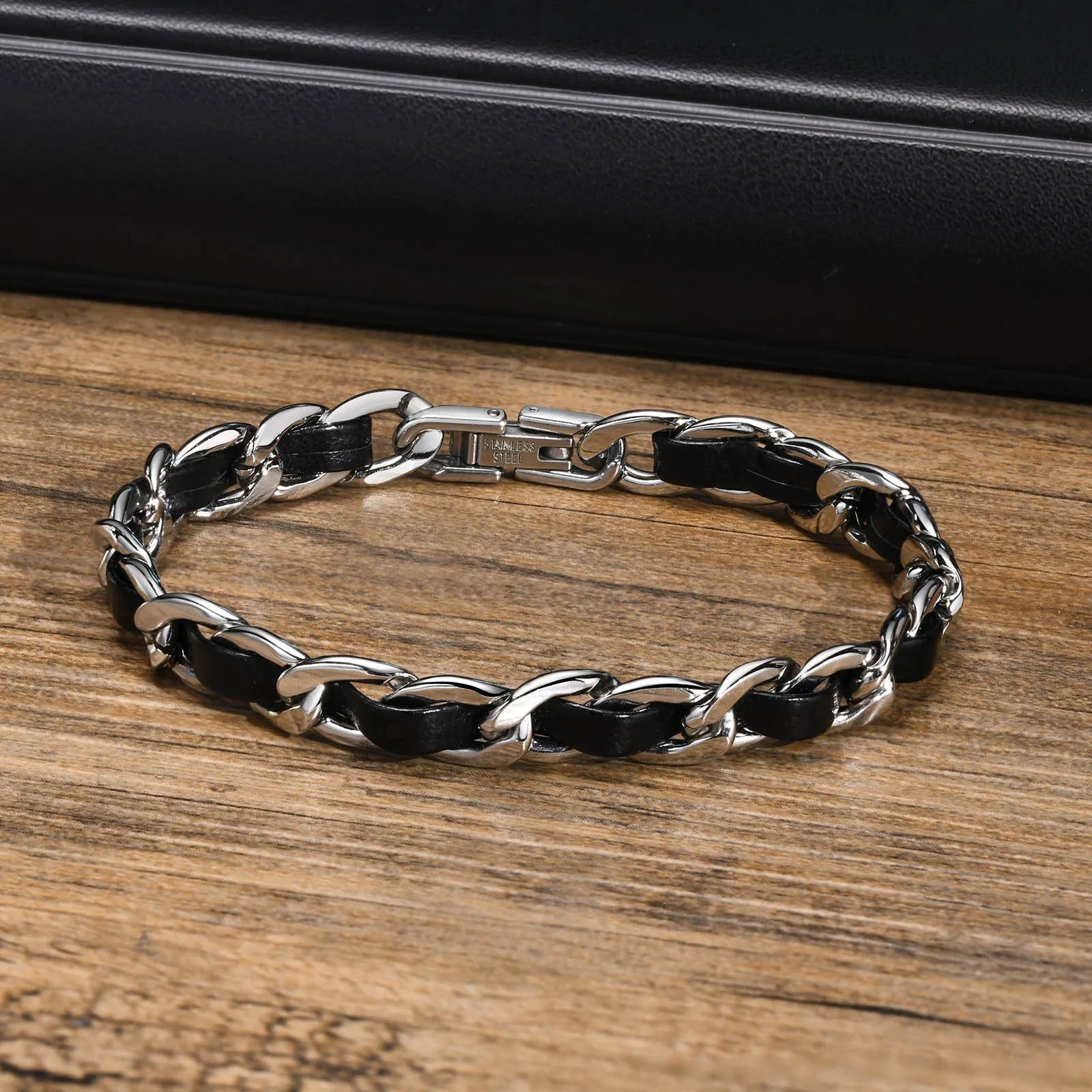 Bracelete Masculino Premium VNOX ZAFFIORA – Visual Marcante para Homens de Estilo