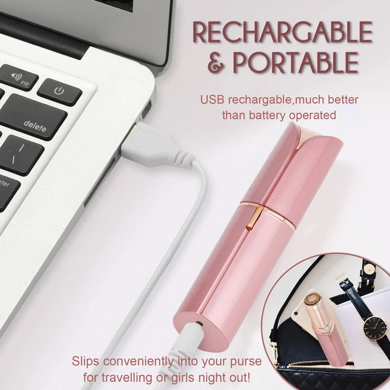 LANBENA Mini Depilador de Sobrancelha e Rosto – Design Discreto, Recarregável e Praticidade ZAFFIORA