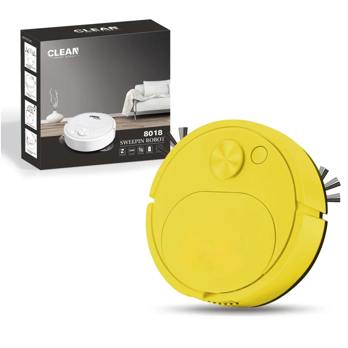 NOVO Aspirador de pó robô USB ZAFFIORA  3 em 1, inteligente, sem fio, 1500Pa, limpeza e varredura de piso para escritório doméstico