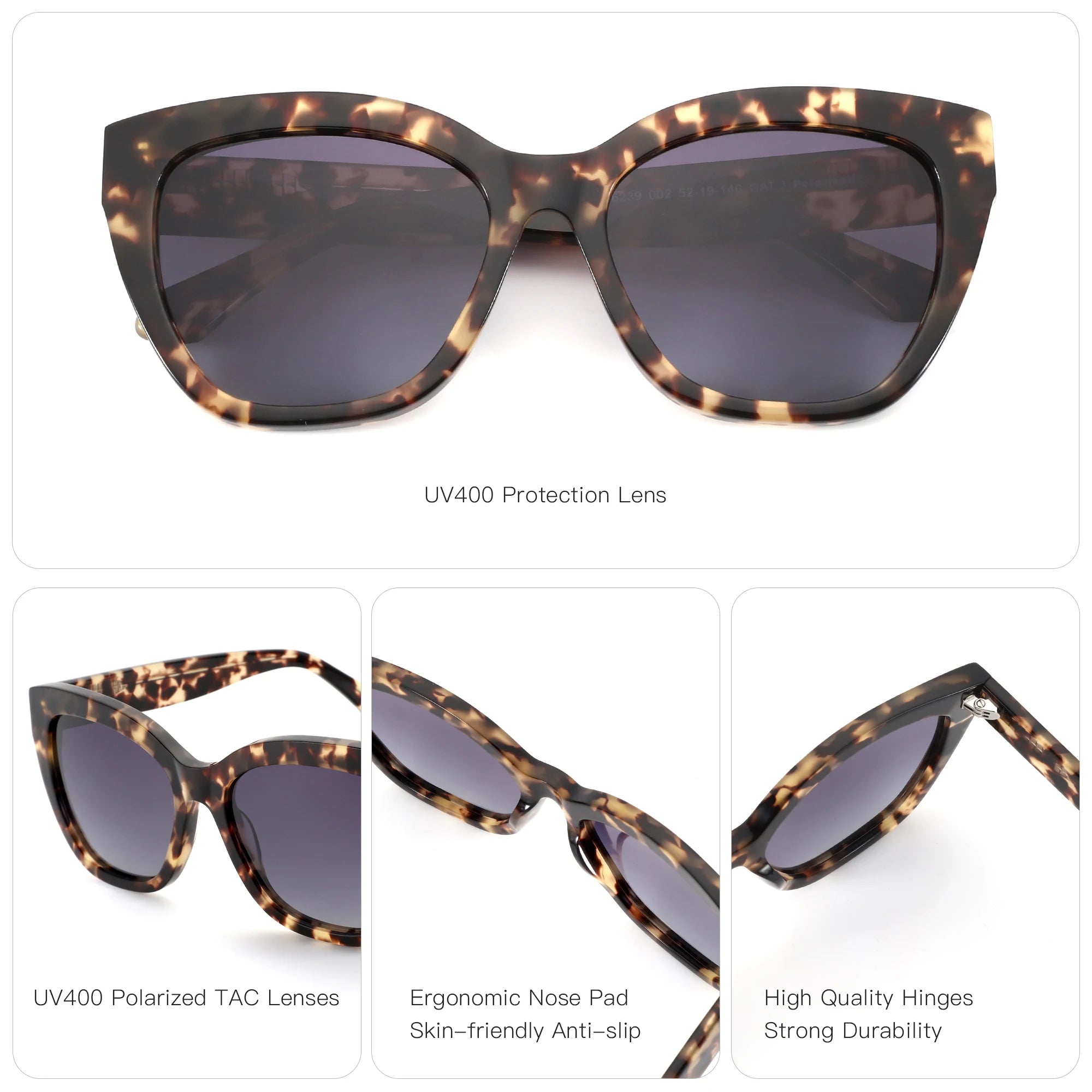 ZAFFIORA – Óculos de Sol com Design Moderno, Lentes Leves TAC e Armação em Acetato