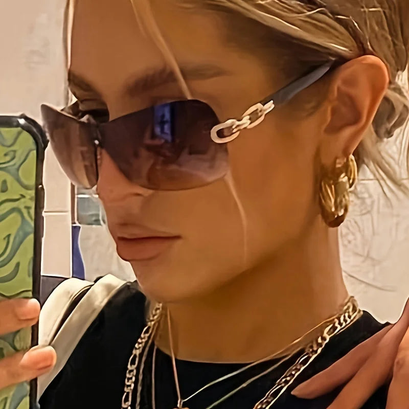 ZAFFIORA Óculos de Sol Frameless Feminino – Elegância em Cada Detalhe