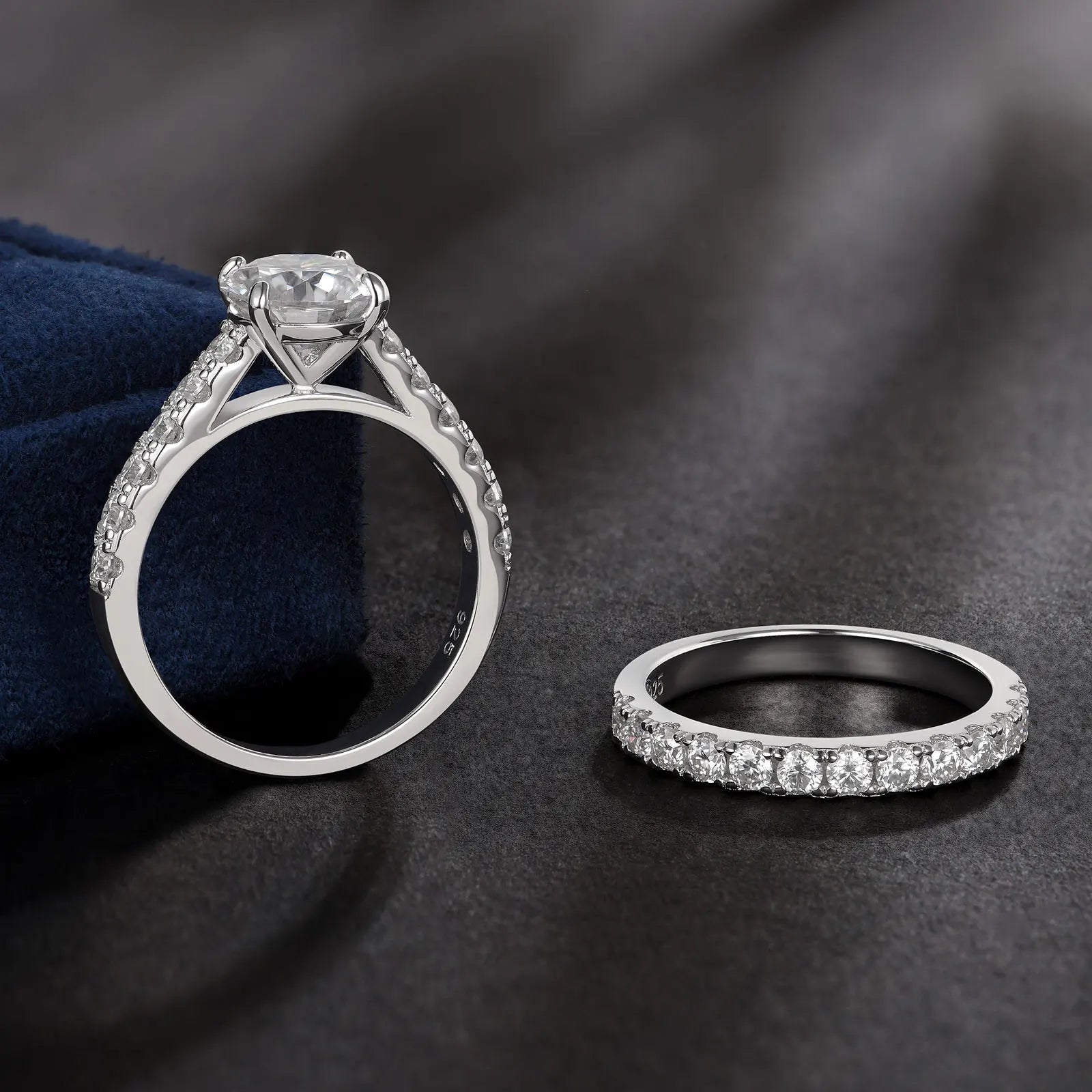 Anel ZAFFIORA Moissanite 2CT Prata Esterlina 925 – Luxo com Certificação GRA