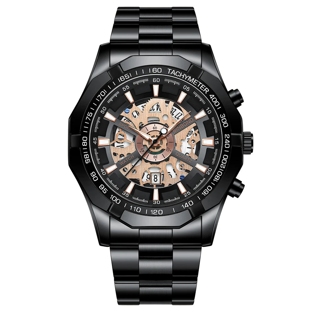 ZAFFIORA | Relógio Masculino BINBOND Quartz – Elegância, Precisão e Resistência
