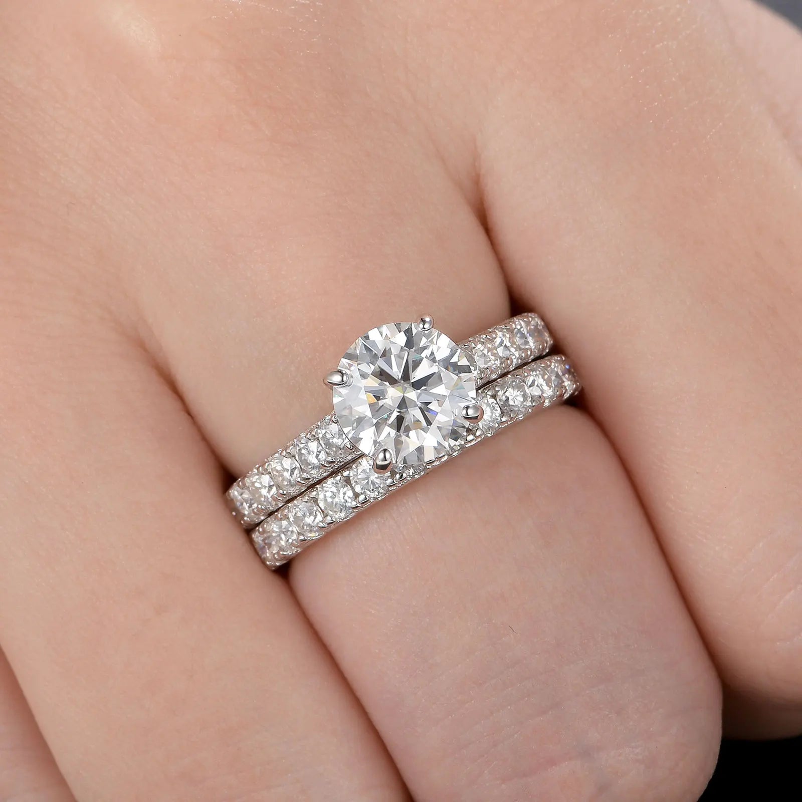 Anel ZAFFIORA Moissanite 2CT Prata Esterlina 925 – Luxo com Certificação GRA
