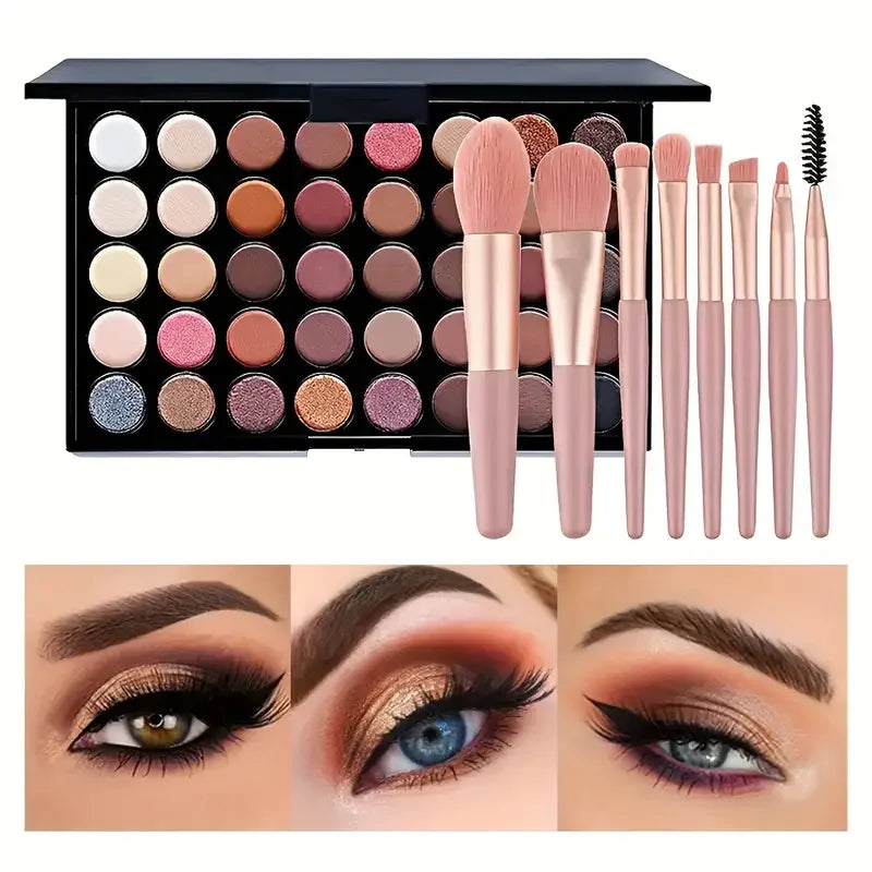 Paleta de Sombras VERRONI ZAFFIORA 40 Cores – Make Profissional com Glitter, Matte e Fixação de Longa Duração