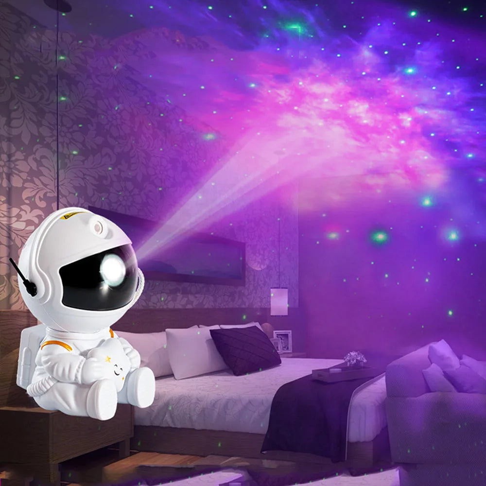 Projetor Astronauta Galaxy LED ZAFFIORA – Leve o Universo para o Seu Quarto
