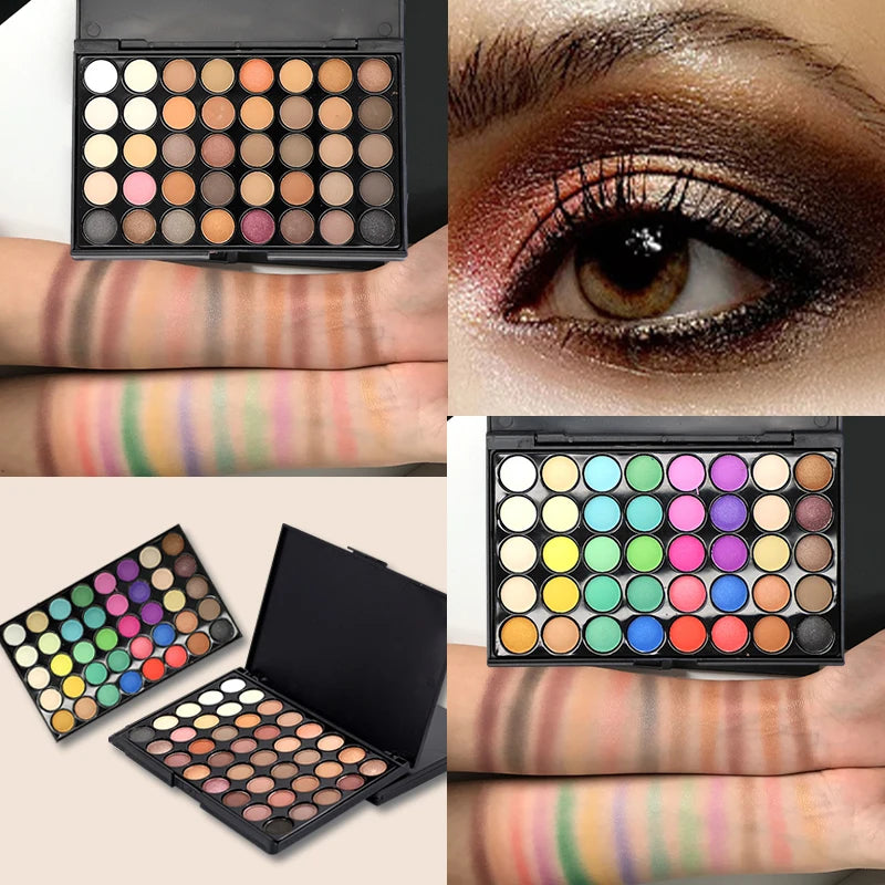 Paleta de Sombras VERRONI ZAFFIORA 40 Cores – Make Profissional com Glitter, Matte e Fixação de Longa Duração
