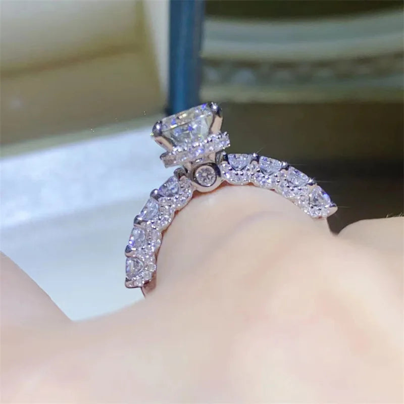 ZAFFIORA – Anel de Noivado em Prata 925 com Moissanite Real 2ct e Certificação GRA
