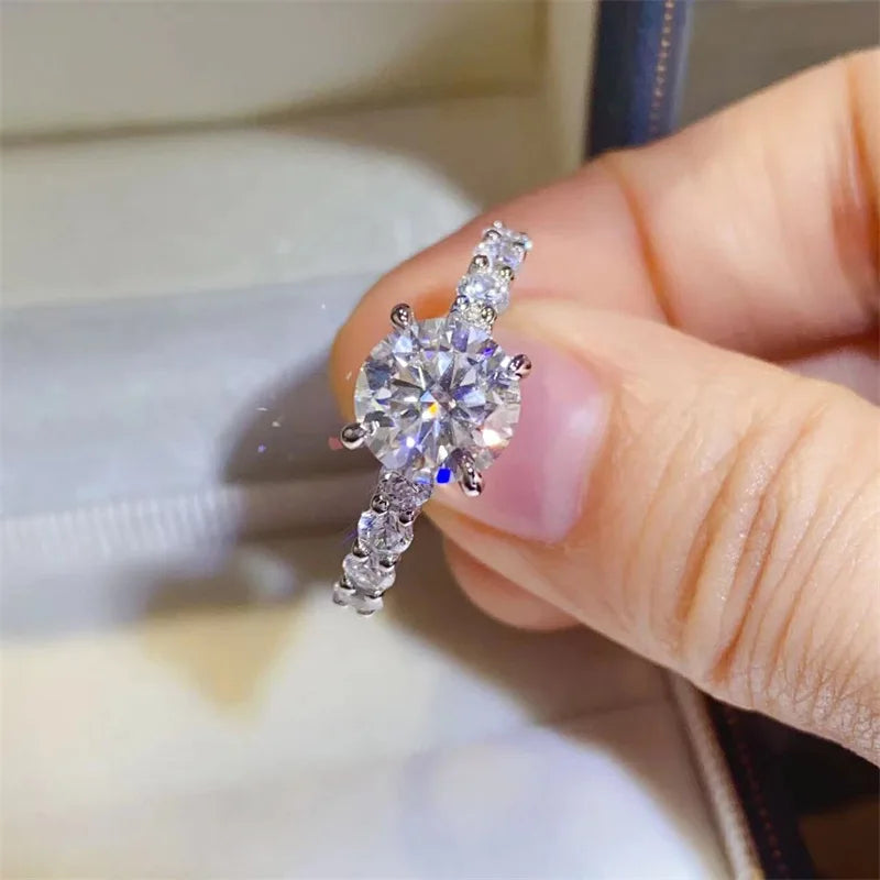 ZAFFIORA – Anel de Noivado em Prata 925 com Moissanite Real 2ct e Certificação GRA
