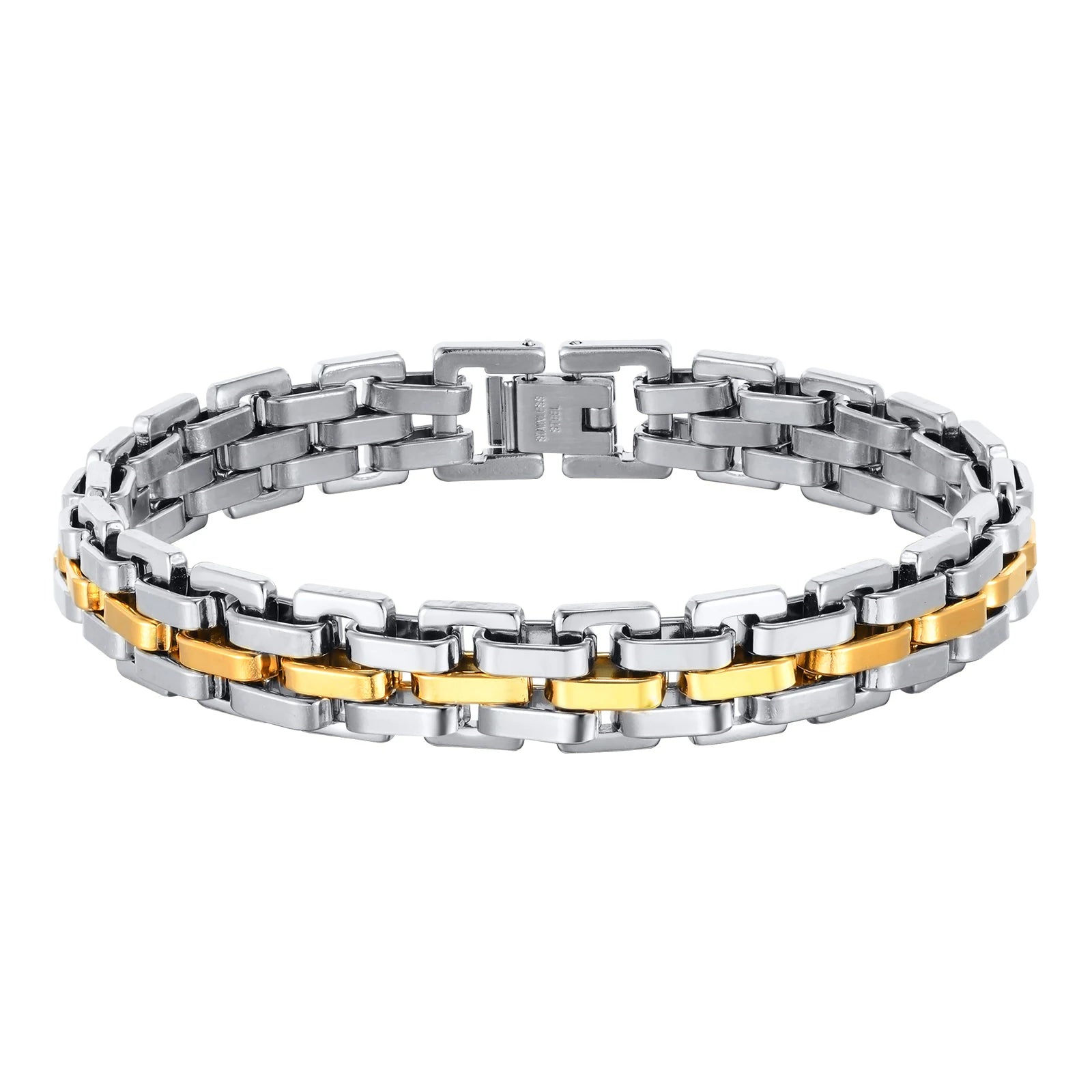 Pulseira Masculina VNOX em Aço Inoxidável ZAFFIORA – Casual, Resistente e Presente de Fé