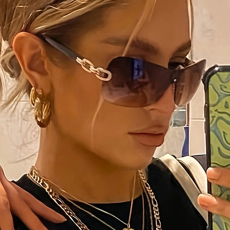 ZAFFIORA Óculos de Sol Frameless Feminino – Elegância em Cada Detalhe