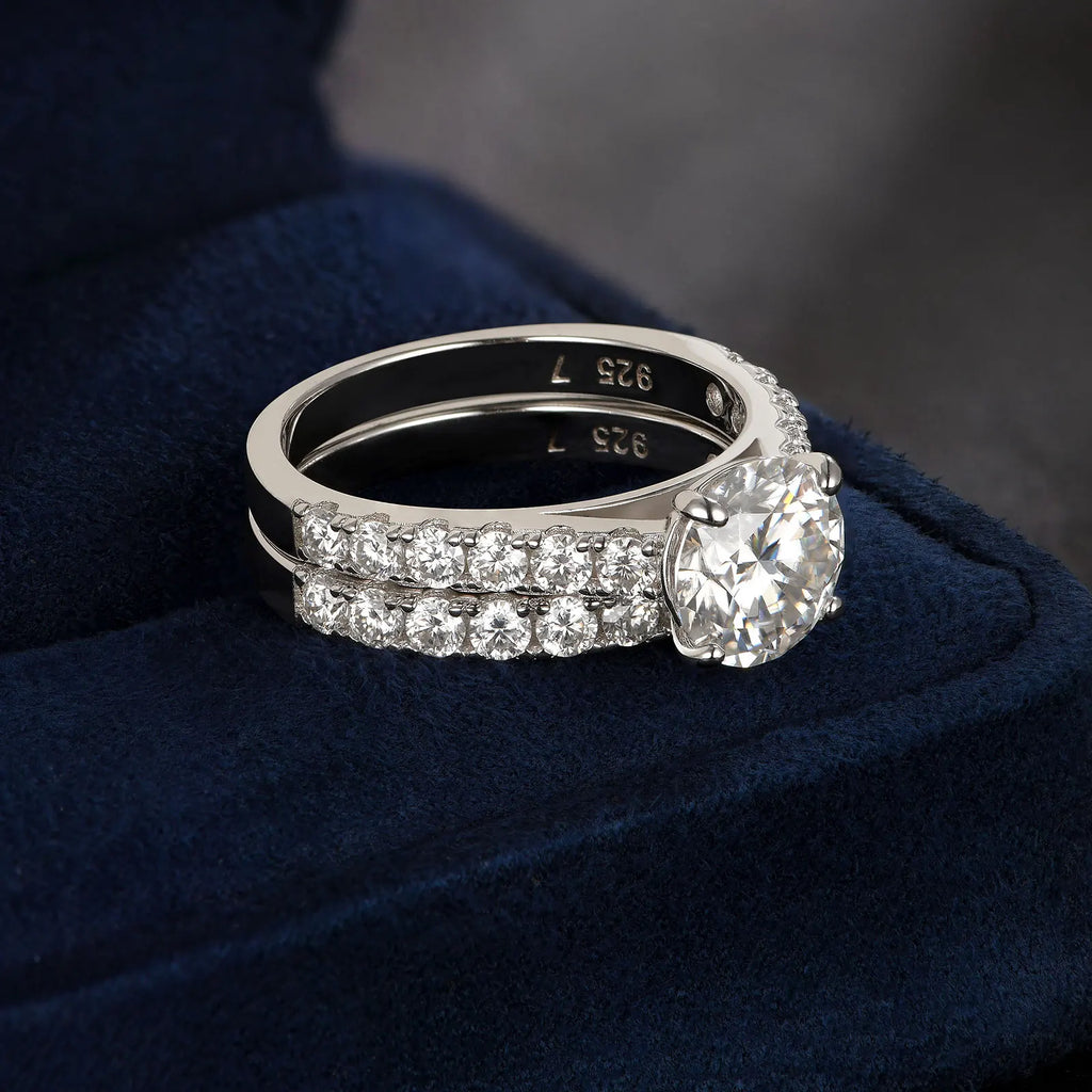 Anel ZAFFIORA Moissanite 2CT Prata Esterlina 925 – Luxo com Certificação GRA
