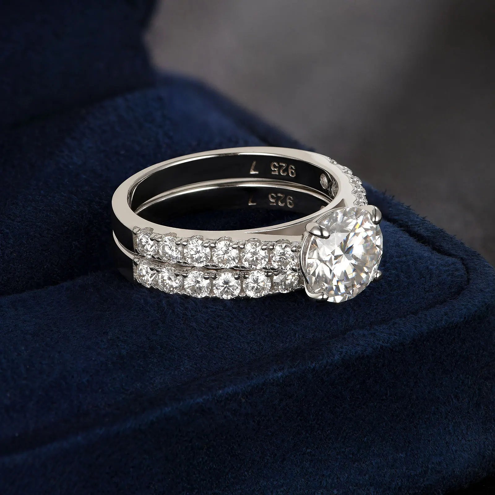 Anel ZAFFIORA Moissanite 2CT Prata Esterlina 925 – Luxo com Certificação GRA