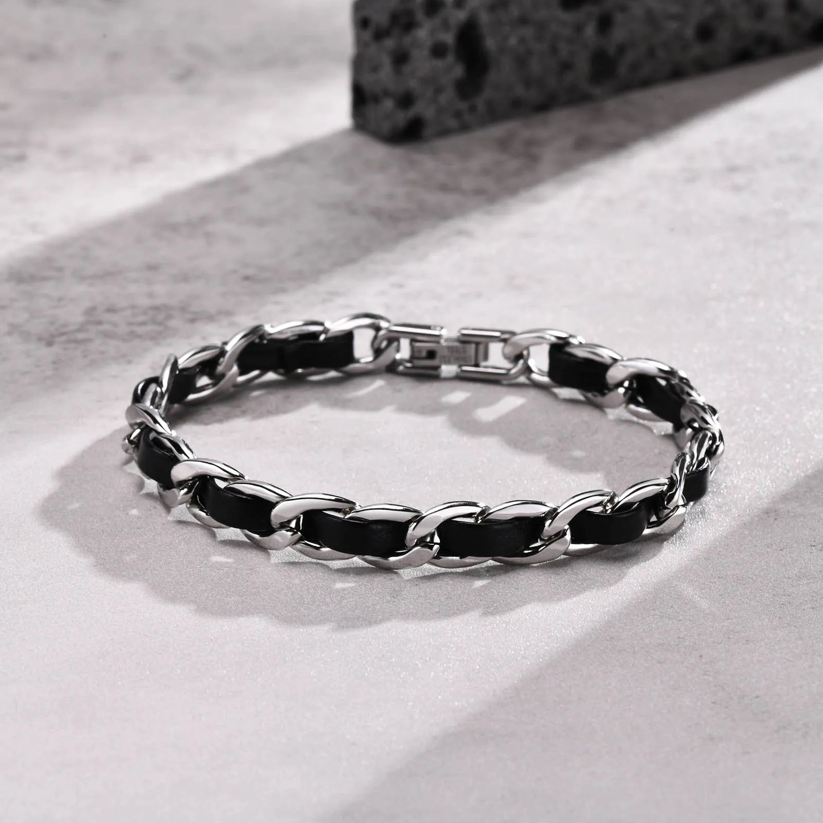 Bracelete Masculino Premium VNOX ZAFFIORA – Visual Marcante para Homens de Estilo