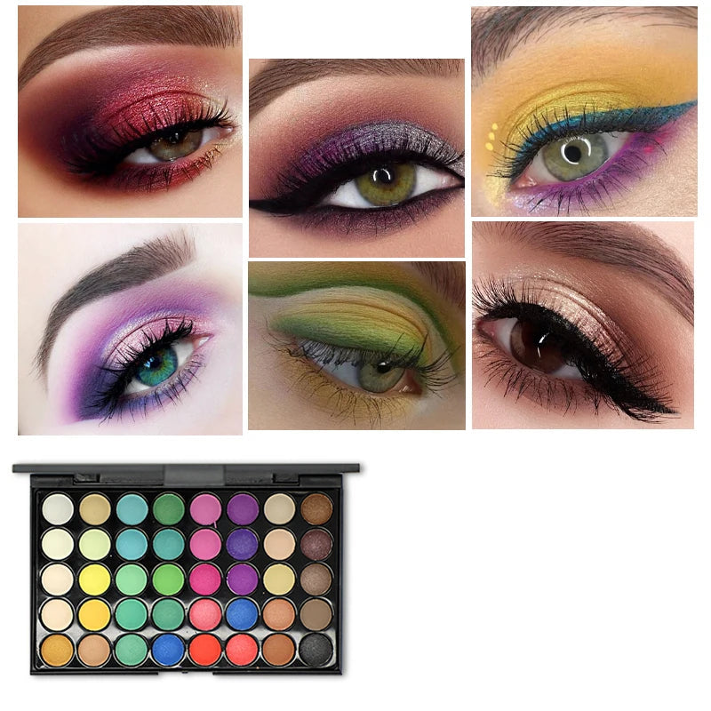 Paleta de Sombras VERRONI ZAFFIORA 40 Cores – Make Profissional com Glitter, Matte e Fixação de Longa Duração