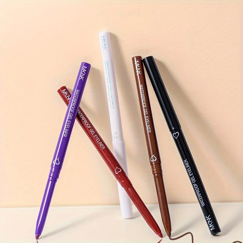 Lápis Delineador Eyeliner ZAFFIORA – 5 Cores, À Prova d’Água e Longa Duração