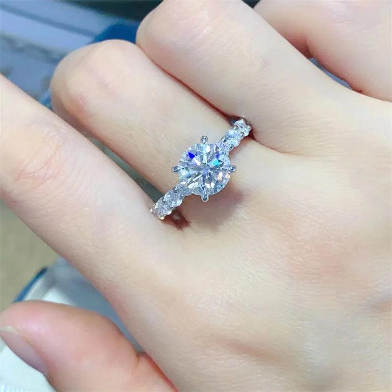 ZAFFIORA – Anel de Noivado em Prata 925 com Moissanite Real 2ct e Certificação GRA