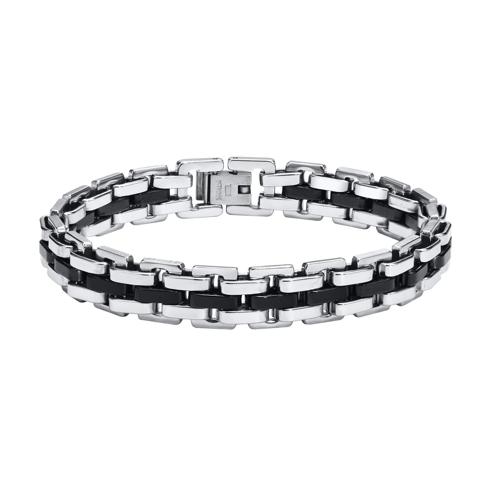 Pulseira Masculina VNOX em Aço Inoxidável ZAFFIORA – Casual, Resistente e Presente de Fé