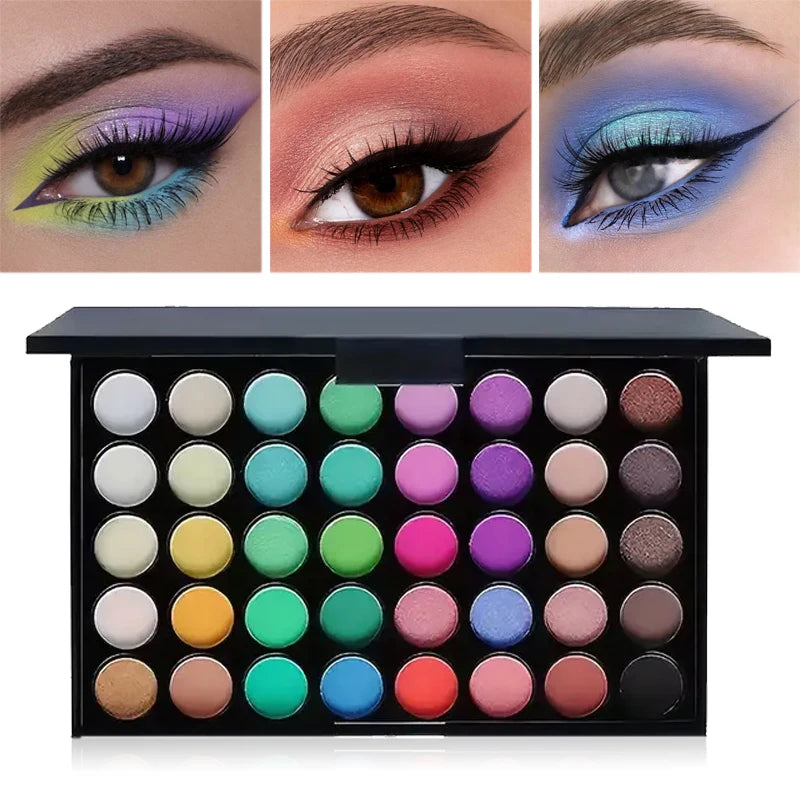 Paleta de Sombras VERRONI ZAFFIORA 40 Cores – Make Profissional com Glitter, Matte e Fixação de Longa Duração