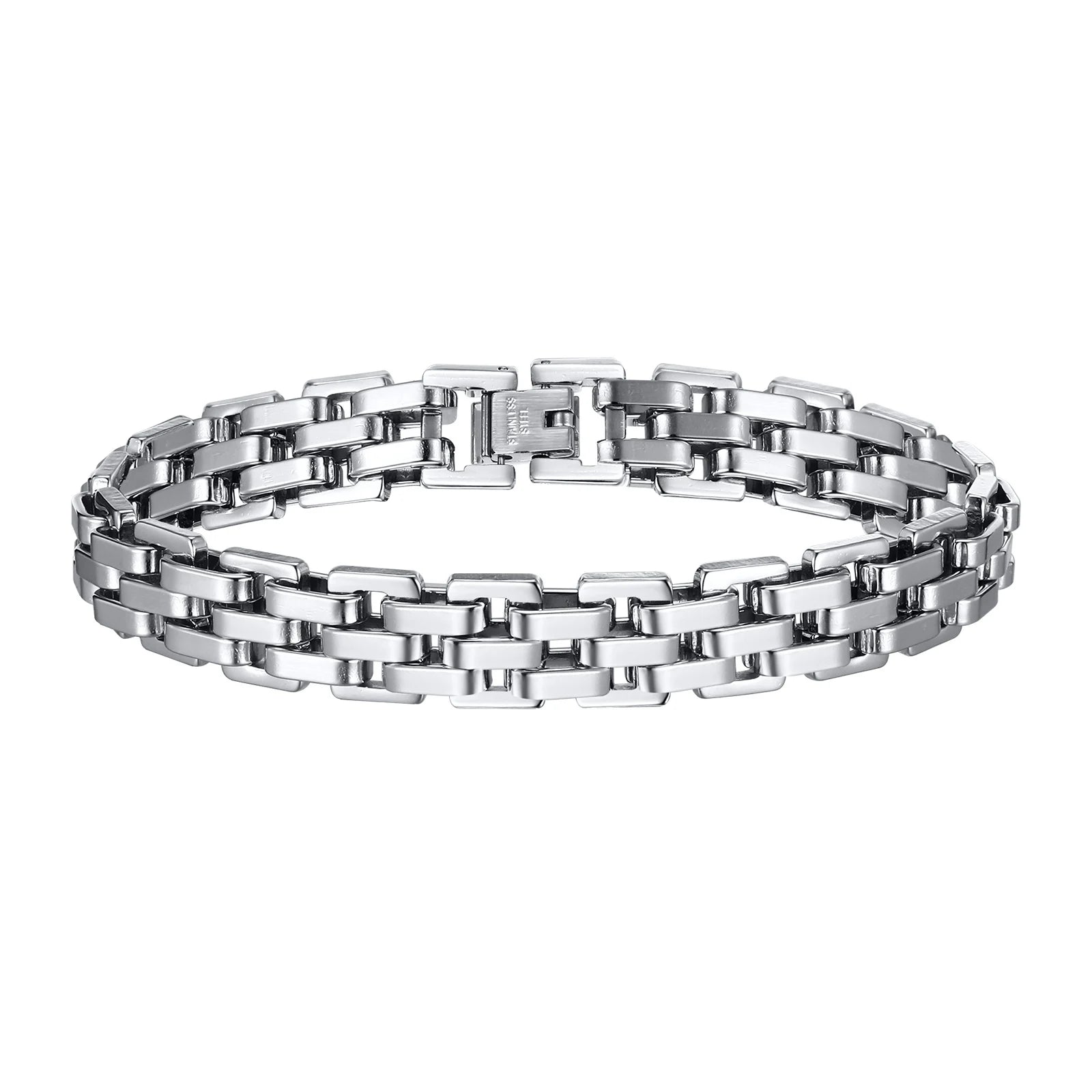 Pulseira Masculina VNOX em Aço Inoxidável ZAFFIORA – Casual, Resistente e Presente de Fé