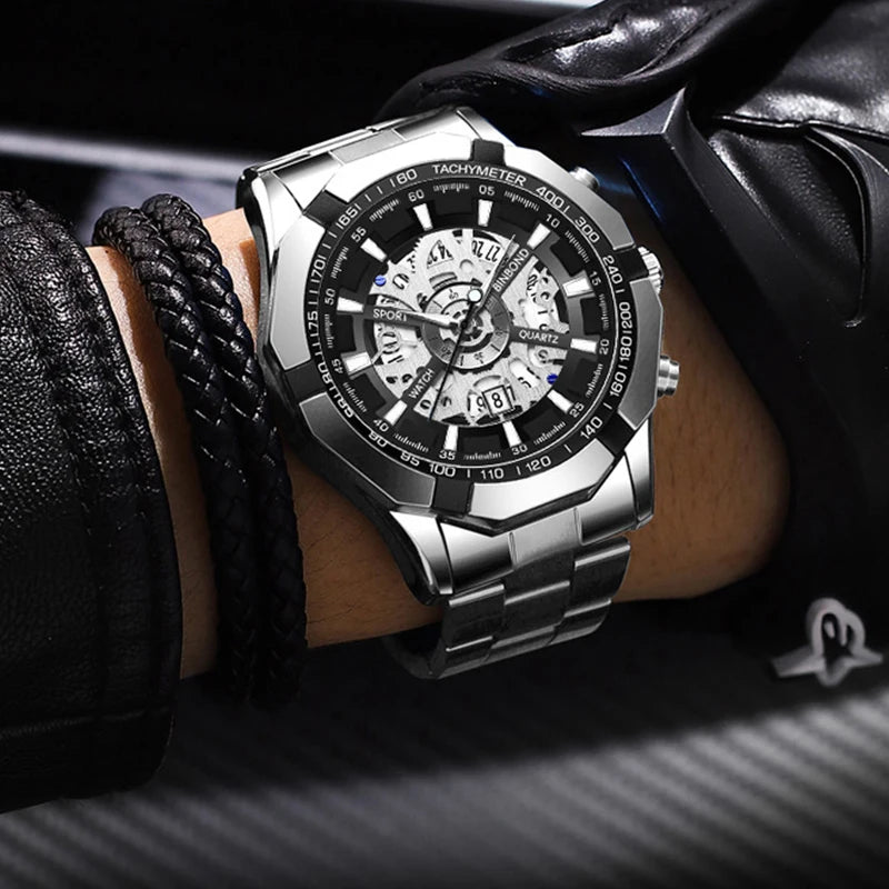 ZAFFIORA | Relógio Masculino BINBOND Quartz – Elegância, Precisão e Resistência