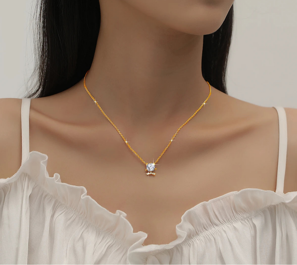 Colar ZAFFIORA Moissanite em Prata 925 com Certificação GRA – Joia Exclusiva com Design Delicado e Brilho Incomparável
