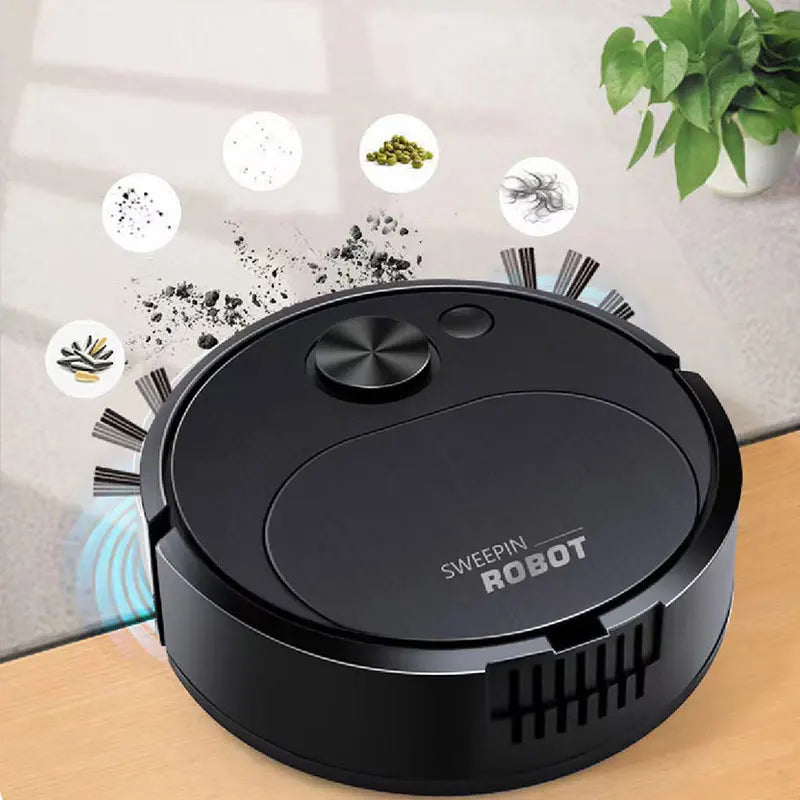 NOVO Aspirador de pó robô USB ZAFFIORA  3 em 1, inteligente, sem fio, 1500Pa, limpeza e varredura de piso para escritório doméstico
