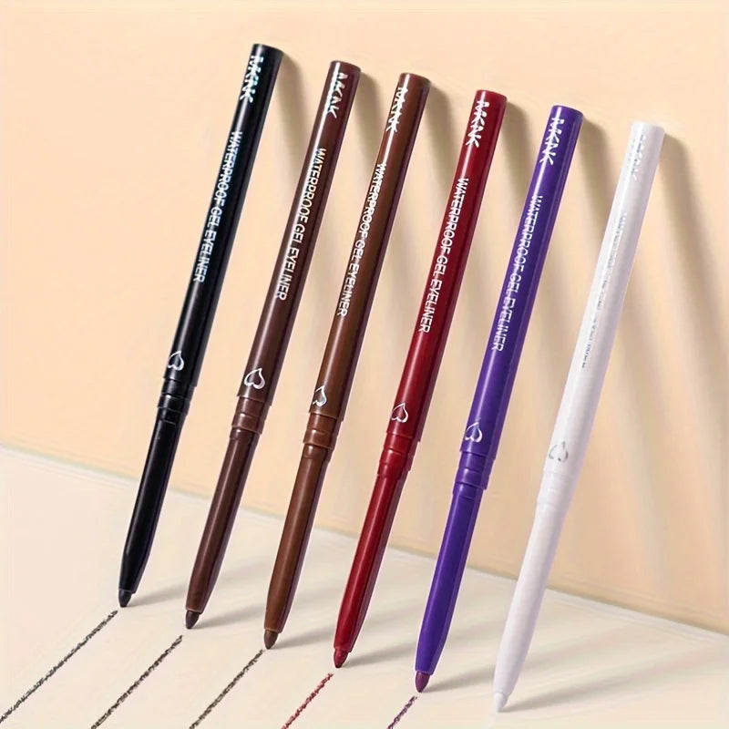 Lápis Delineador Eyeliner ZAFFIORA – 5 Cores, À Prova d’Água e Longa Duração
