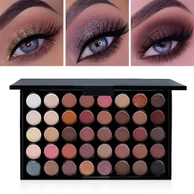 Paleta de Sombras VERRONI ZAFFIORA 40 Cores – Make Profissional com Glitter, Matte e Fixação de Longa Duração