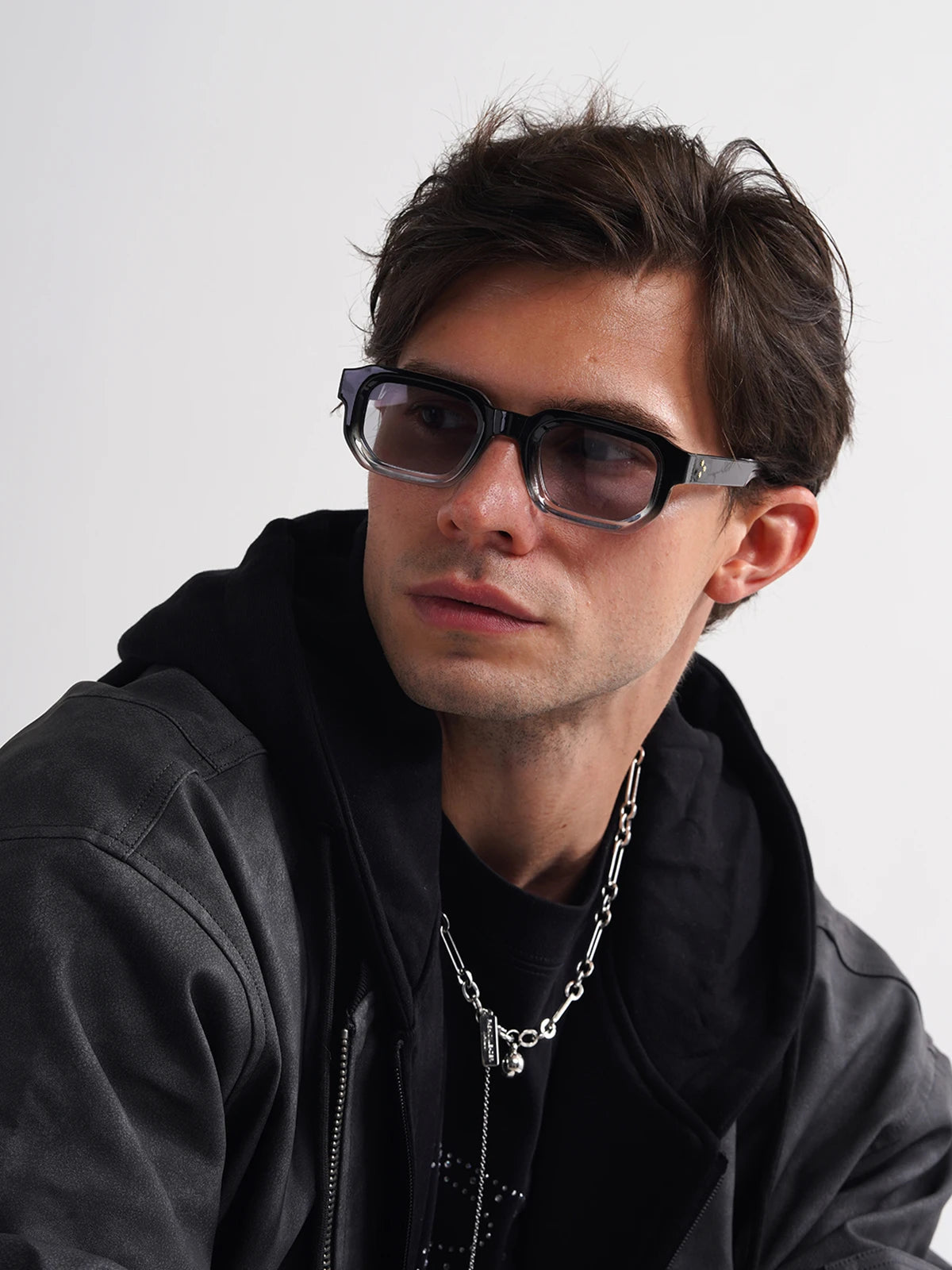ZAFFIORA Óculos de Sol Masculino Ruiao 35100 – Retangular Premium | Lentes Degradê UV400