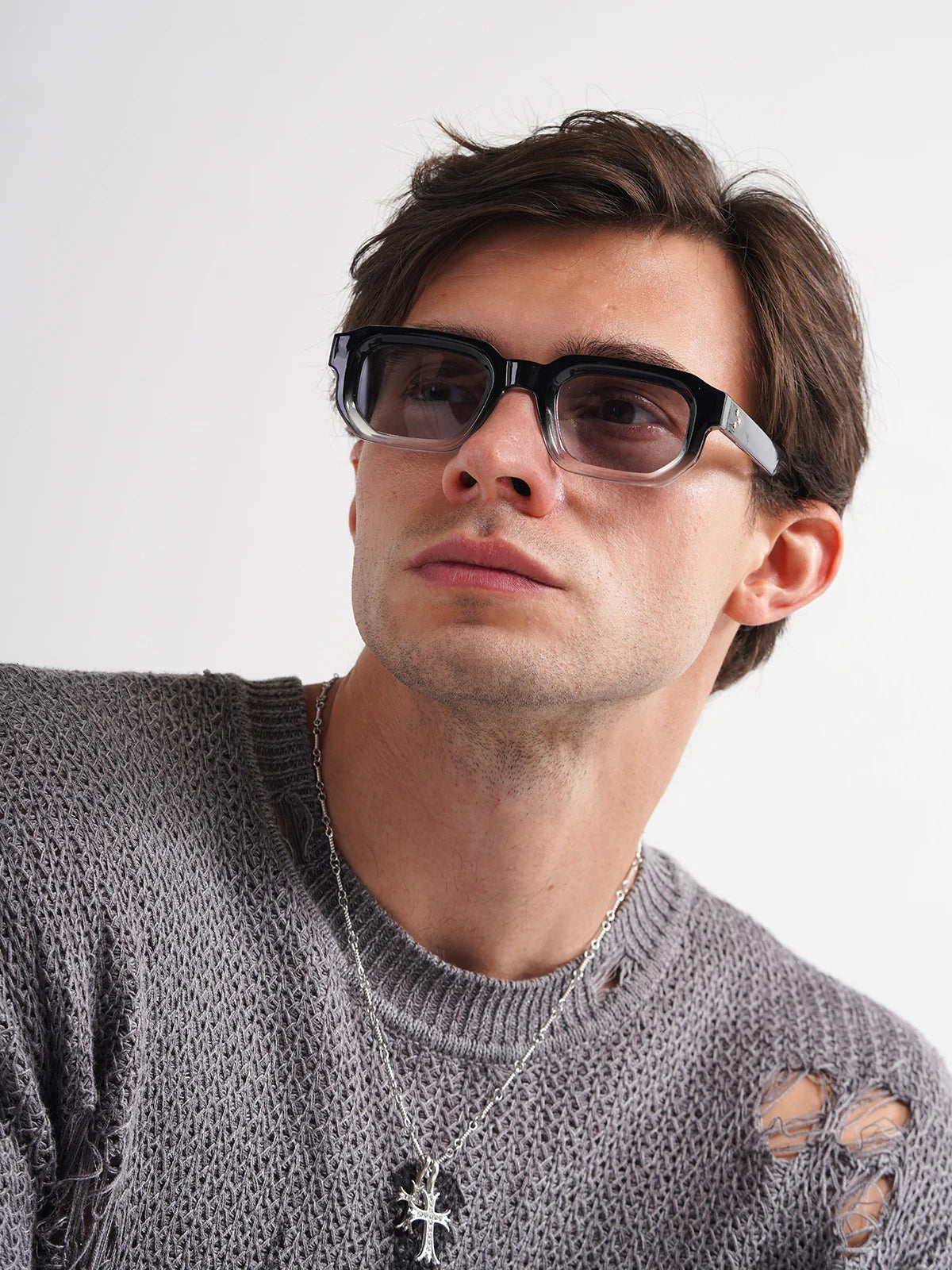 ZAFFIORA Óculos de Sol Masculino Ruiao 35100 – Retangular Premium | Lentes Degradê UV400