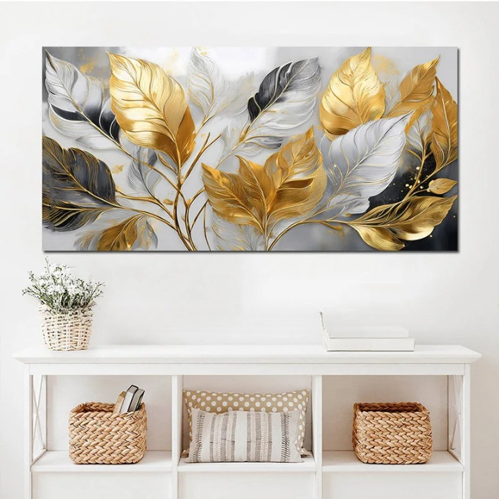 ZAFFIORA Arte em Tela – Pintura Moderna Abstrata de Peixes Koi em Canvas Premium