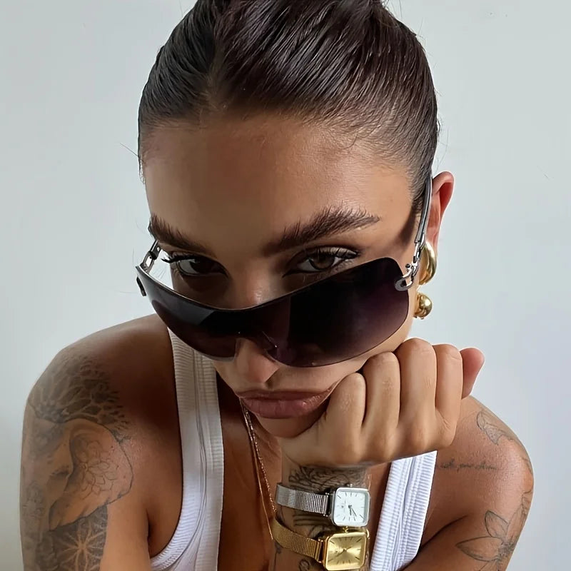 ZAFFIORA Óculos de Sol Frameless Feminino – Elegância em Cada Detalhe
