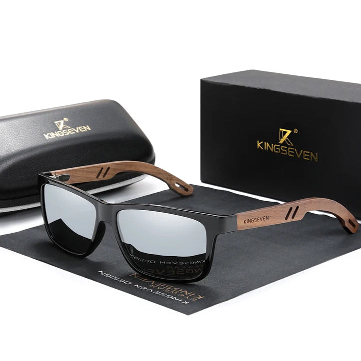 Óculos KINGSEVEN W5508 – Madeira Natural, Proteção UV400 e Design Premium | ZAFFIORA