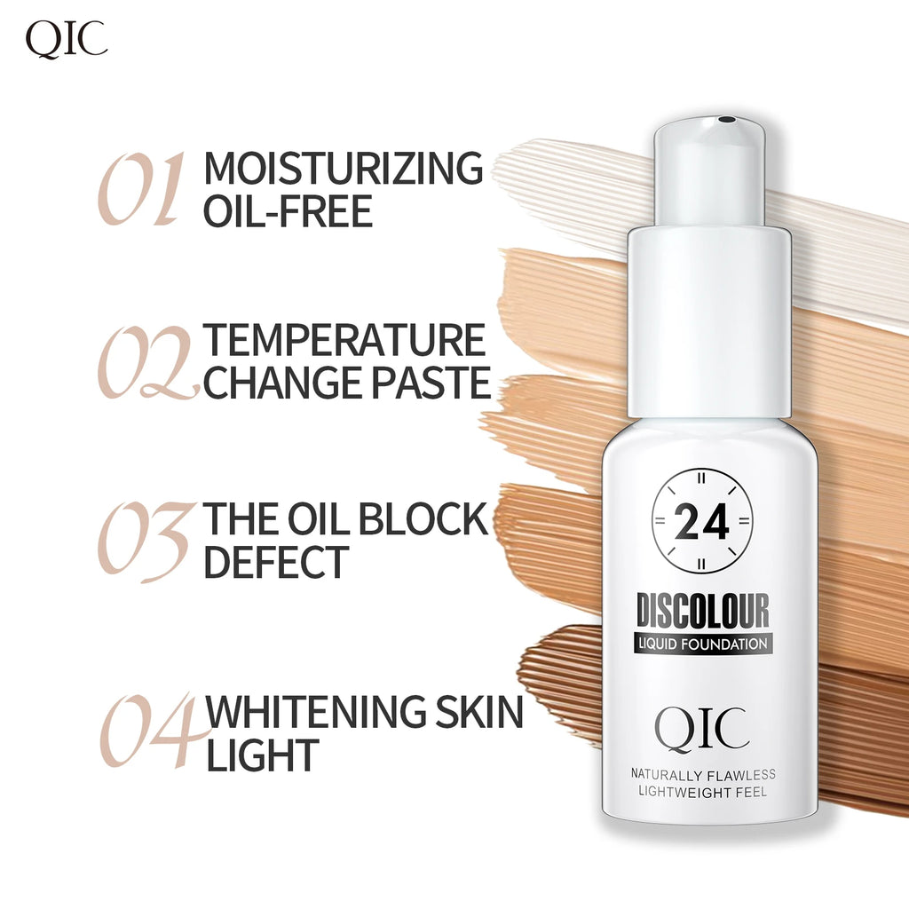 ZAFFIORA Base Líquida QIC Q516 – Base Mágica que Muda de Cor, Hidratante e de Longa Duração