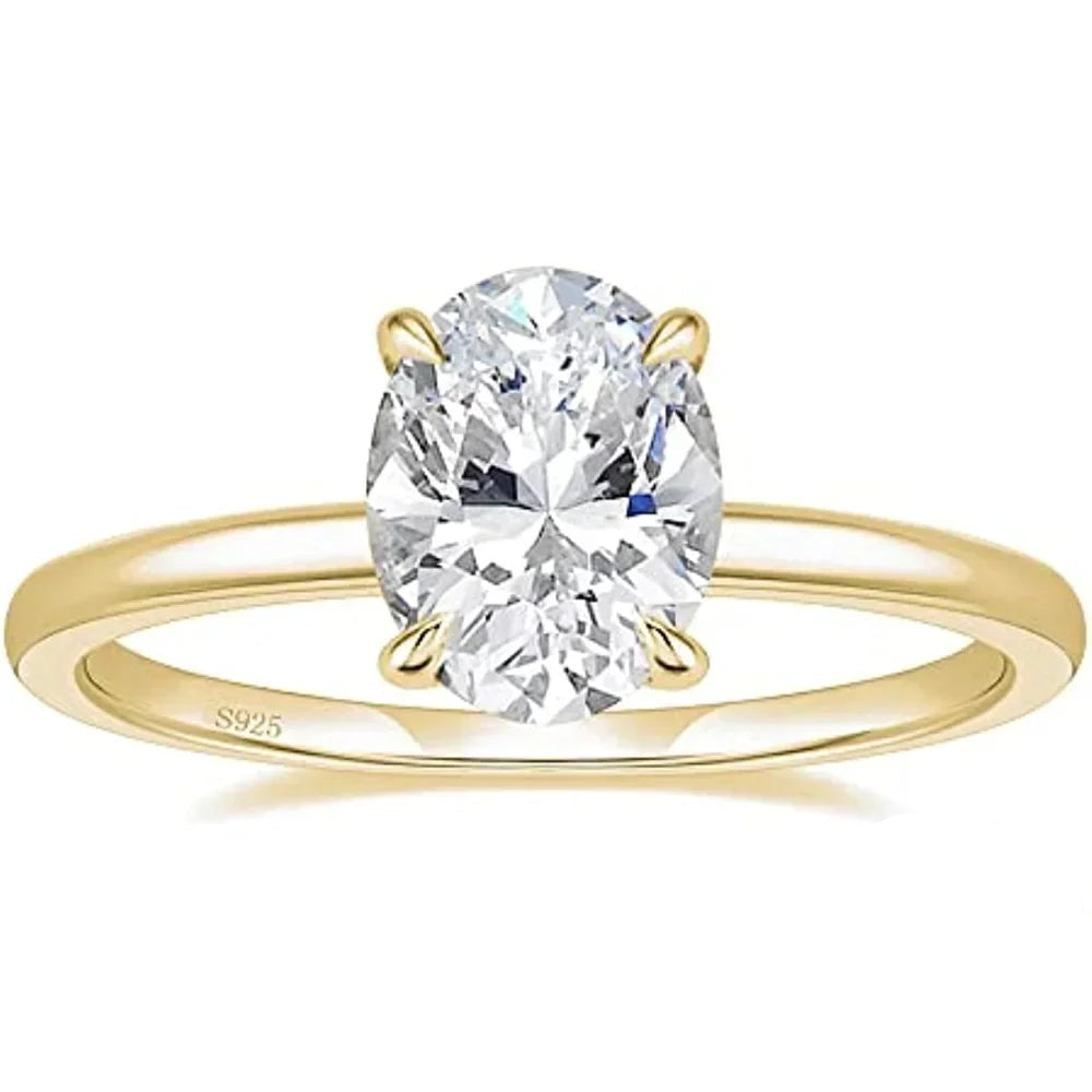 Anel de Noivado ZAFFIORA em Prata 925 com Zircônia – Elegância Clássica e Atemporal