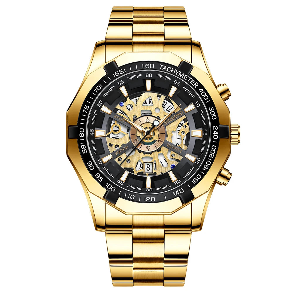 ZAFFIORA | Relógio Masculino BINBOND Quartz – Elegância, Precisão e Resistência