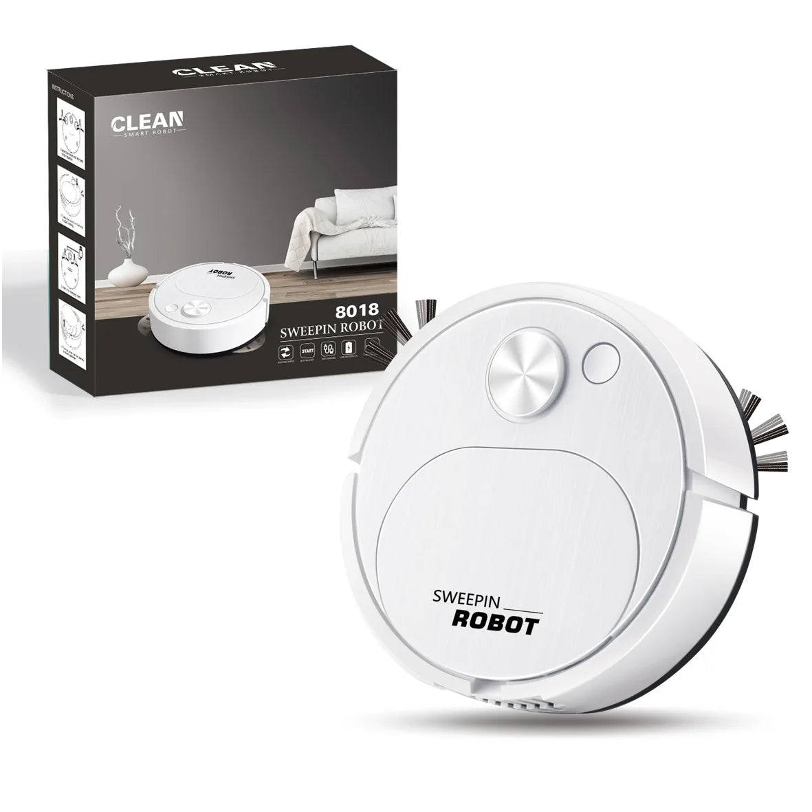 NOVO Aspirador de pó robô USB ZAFFIORA  3 em 1, inteligente, sem fio, 1500Pa, limpeza e varredura de piso para escritório doméstico