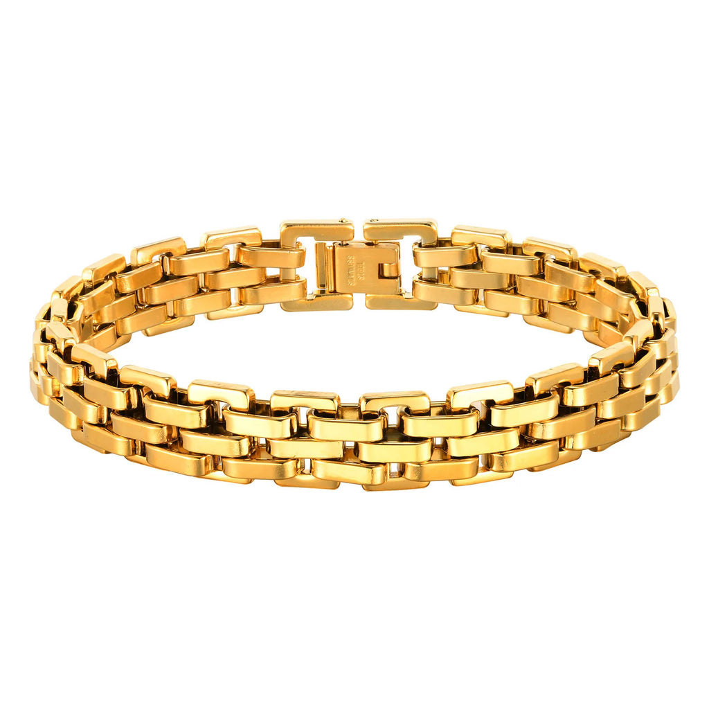 Pulseira Masculina VNOX em Aço Inoxidável ZAFFIORA – Casual, Resistente e Presente de Fé