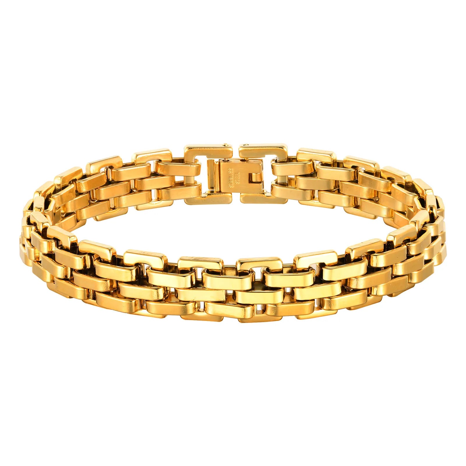 Pulseira Masculina VNOX em Aço Inoxidável ZAFFIORA – Casual, Resistente e Presente de Fé