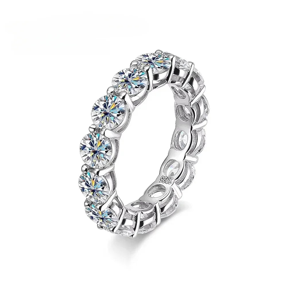 ZAFFIORA | Anel Eternity FEOBUR com Moissanite de 7ct em Prata 925 – Luxo com Certificação GRA